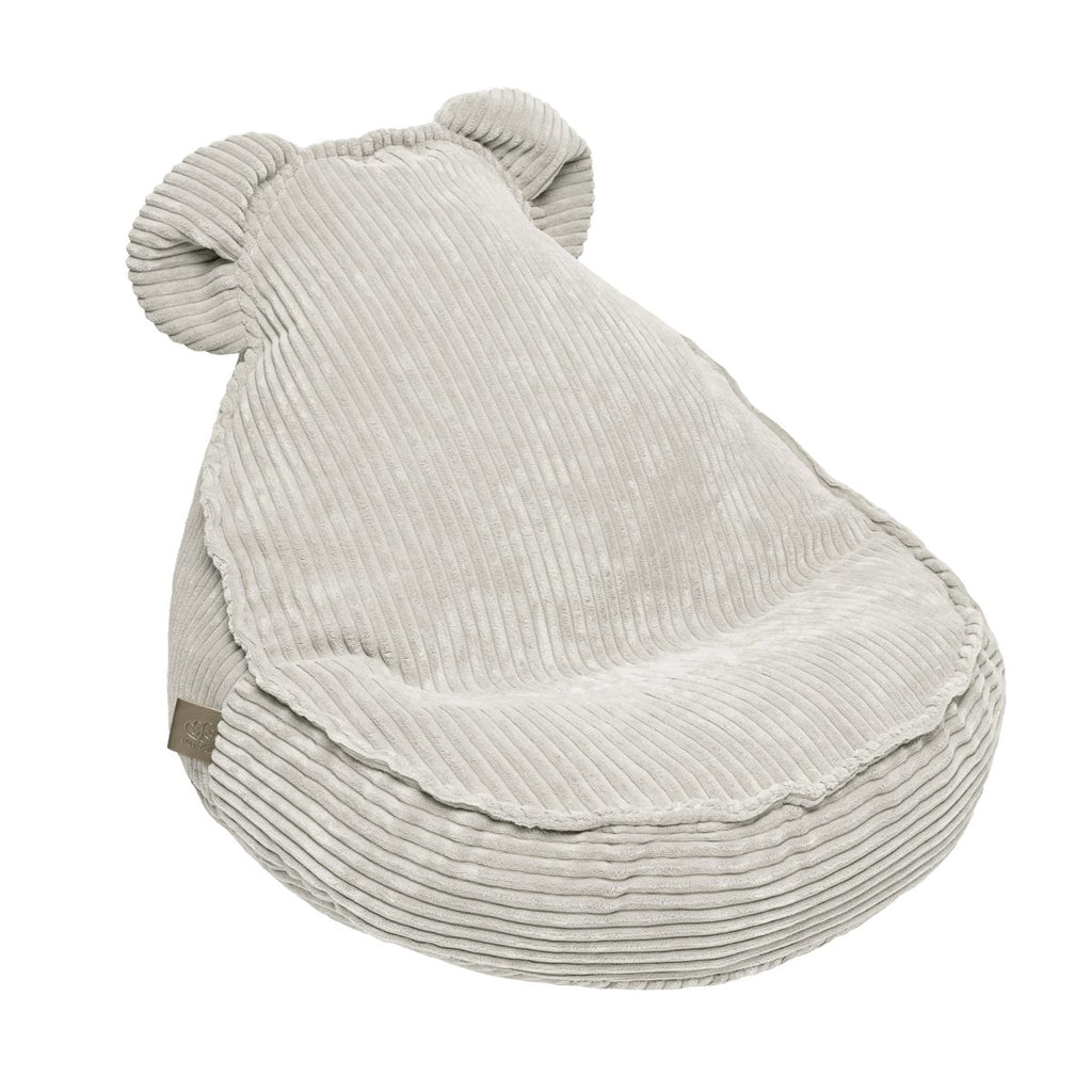 Teddy Beanbag Pouf for Kids - Velvet Corduroy (Ecru) - Tiny Tugz™