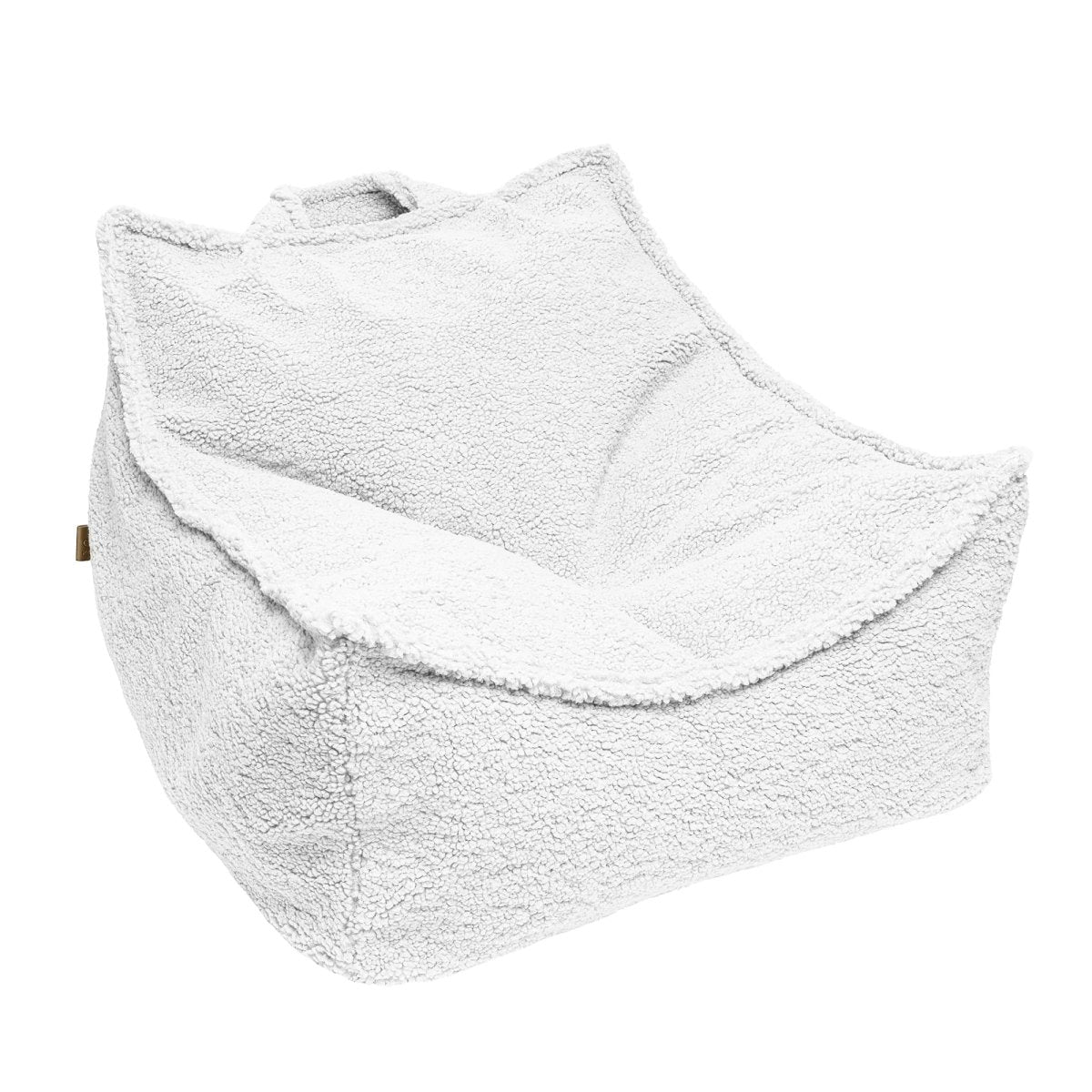 Teddy Fleece Beanbag Pouf for Children (White) - Tiny Tugz™