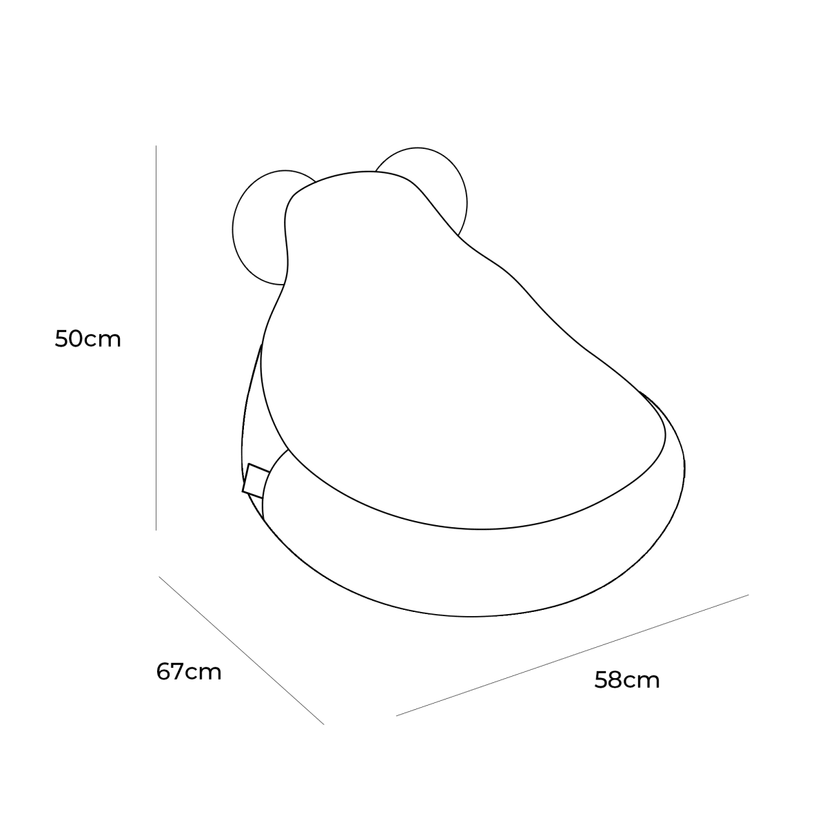 Teddy Fleece Bear Beanbag Pouf for Children (Cream) - Tiny Tugz™