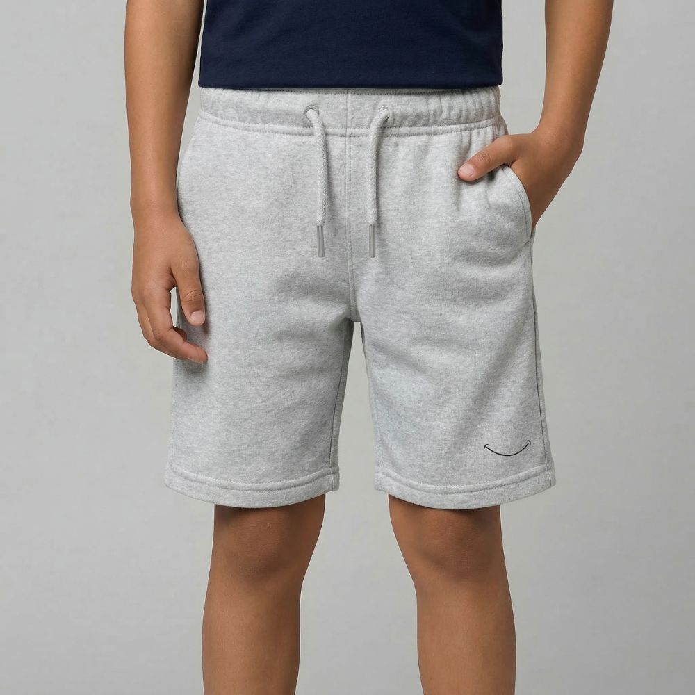 Teen Casual Organic Cotton Set (Navy T-Shirt + Heather Grey Shorts) - Tiny Tugz™