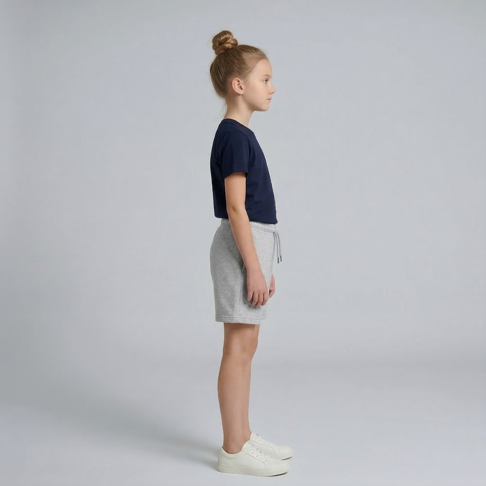 Teen Casual Organic Cotton Set (Navy T-Shirt + Heather Grey Shorts) - Tiny Tugz™