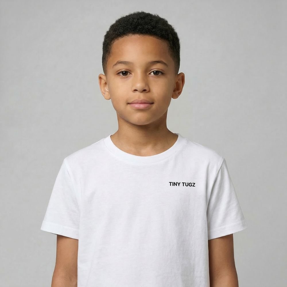 Teen Casual Organic Cotton Set (White T-Shirt + Navy Shorts) - Tiny Tugz™