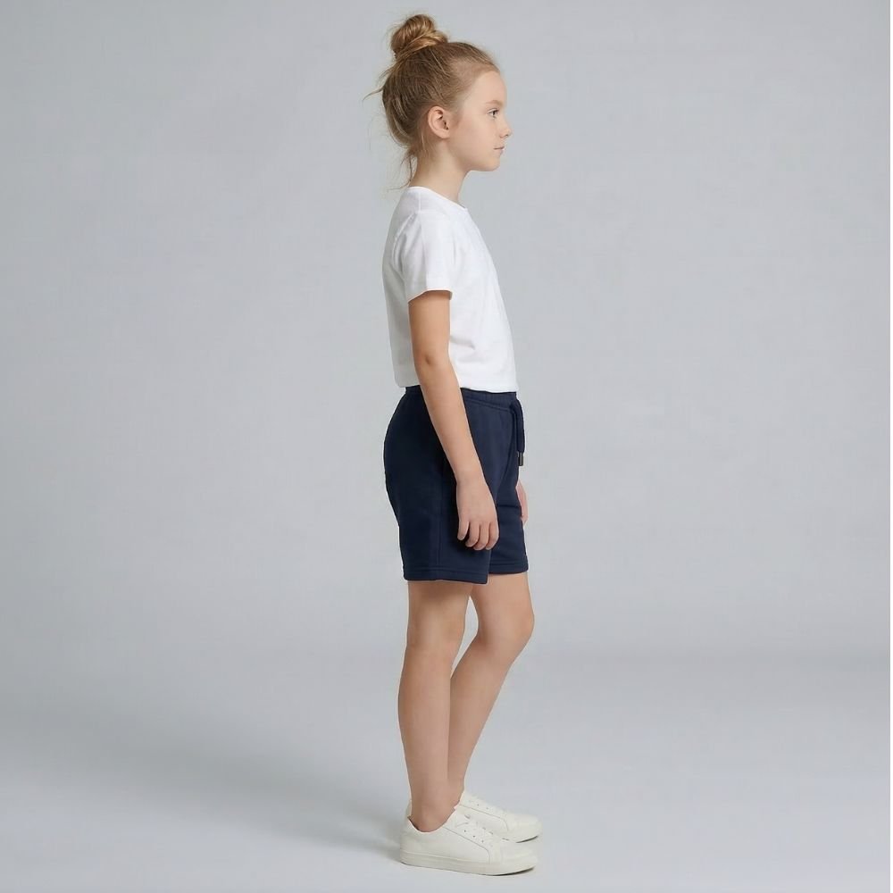 Teen Casual Organic Cotton Set (White T-Shirt + Navy Shorts) - Tiny Tugz™