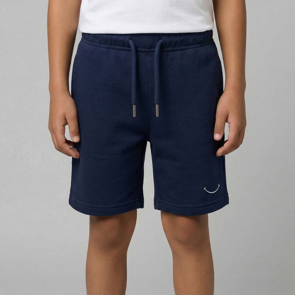 Teen Casual Organic Cotton Set (White T-Shirt + Navy Shorts) - Tiny Tugz™