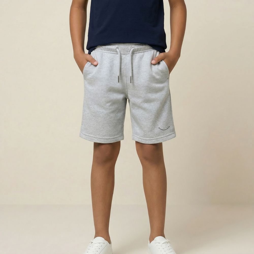 Teen Smart Casual Organic Cotton Set (Navy Polo + Grey Shorts) - Tiny Tugz™