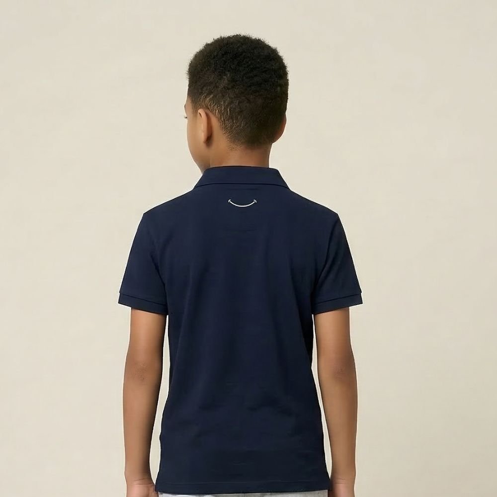 Teen Smart Casual Organic Cotton Set (Navy Polo + Grey Shorts) - Tiny Tugz™