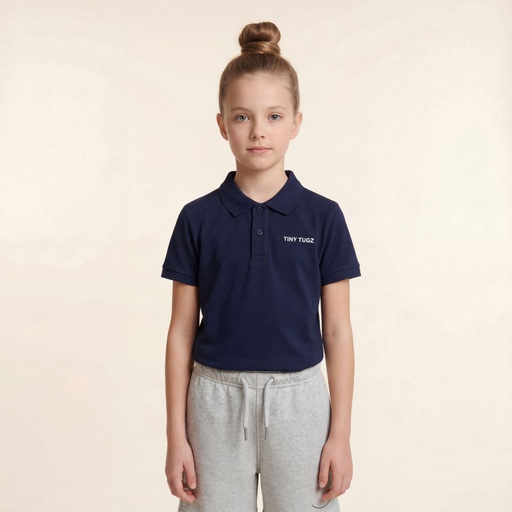 Teen Smart Casual Organic Cotton Set (Navy Polo + Grey Shorts) - Tiny Tugz™