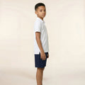 Teen Smart Casual Organic Cotton Set (White Polo + Navy Shorts) - Tiny Tugz™