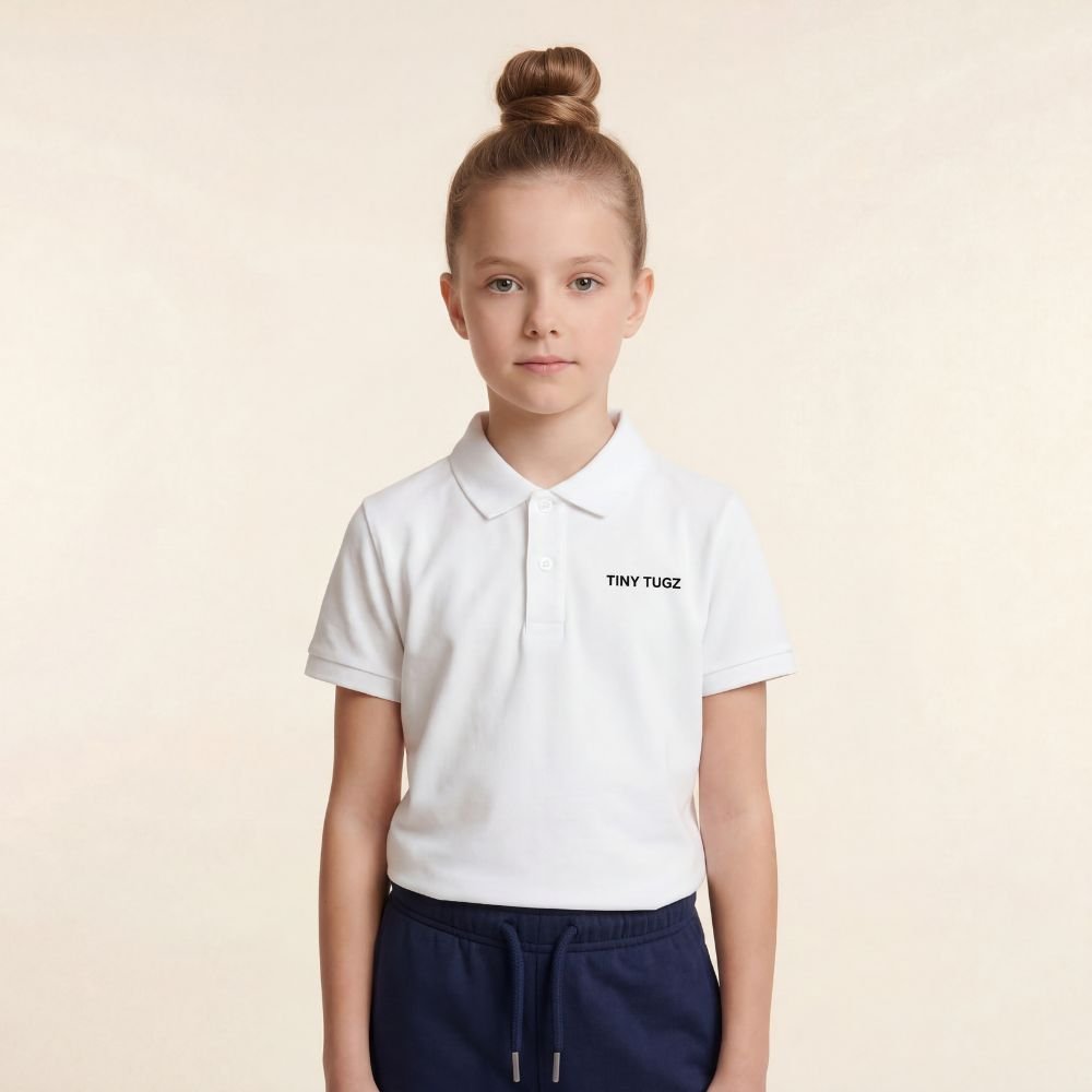 Teen Smart Casual Organic Cotton Set (White Polo + Navy Shorts) - Tiny Tugz™