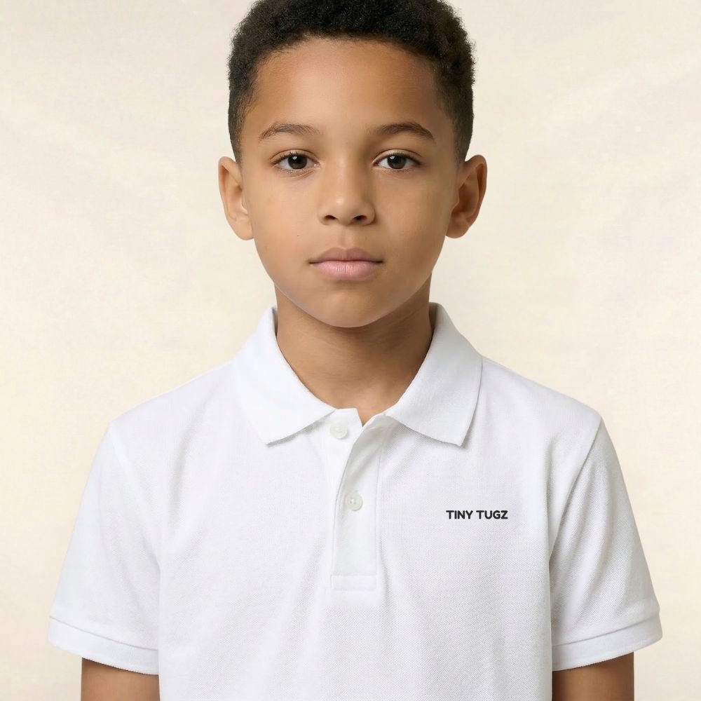 Teen Smart Casual Organic Cotton Set (White Polo + Navy Shorts) - Tiny Tugz™
