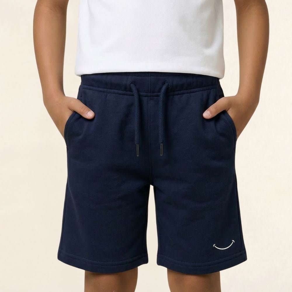 Teen Smart Casual Organic Cotton Set (White Polo + Navy Shorts) - Tiny Tugz™