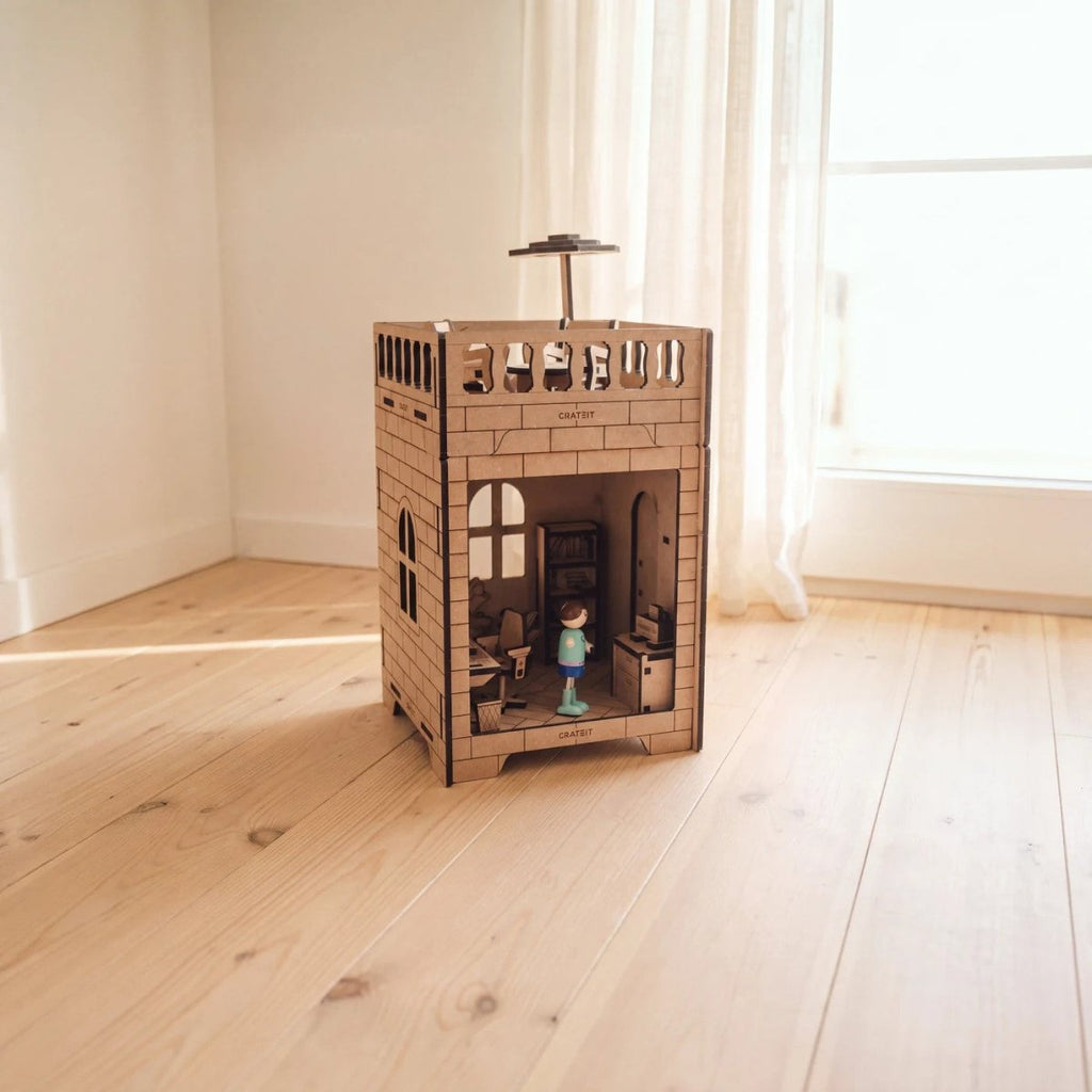 The Cloud Office - Colour-Your-Own Wooden Dollhouse - Tiny Tugz™