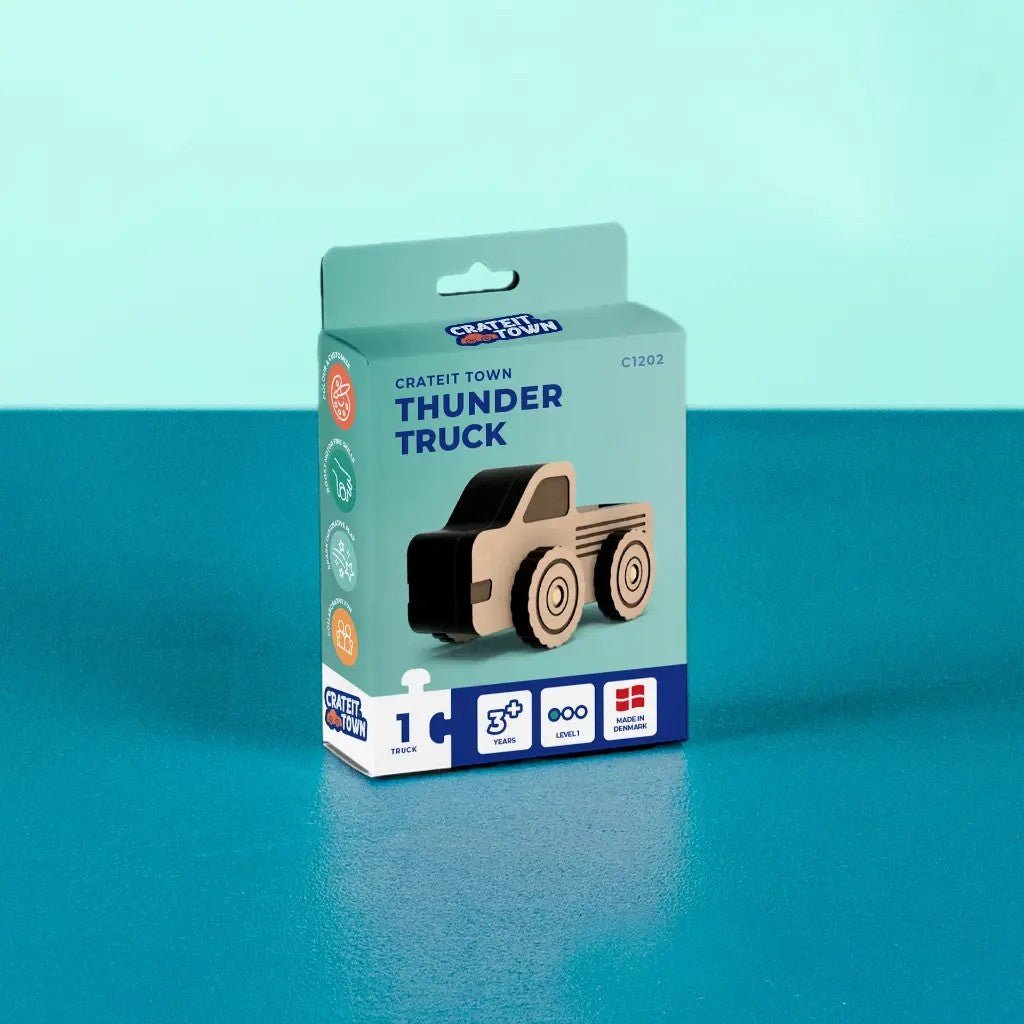 Thunder Truck - Colour-Your-Own Wooden Toy Truck - Tiny Tugz™