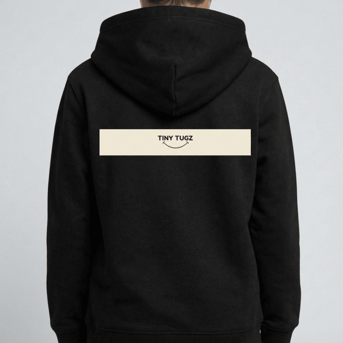 Tiny Tugz™ 100% Organic Cotton Kids Tracksuit – Stripe Logo – Black - Tiny Tugz™
