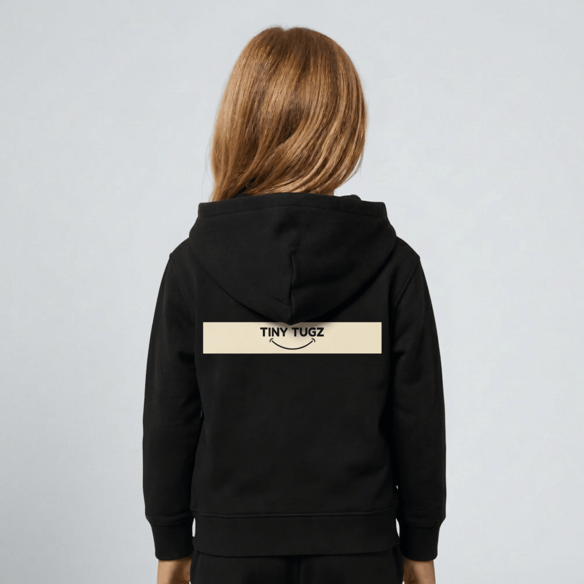Tiny Tugz™ 100% Organic Cotton Kids Tracksuit – Stripe Logo – Black - Tiny Tugz™