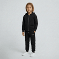 Tiny Tugz™ 100% Organic Cotton Kids Tracksuit – Stripe Logo – Black - Tiny Tugz™
