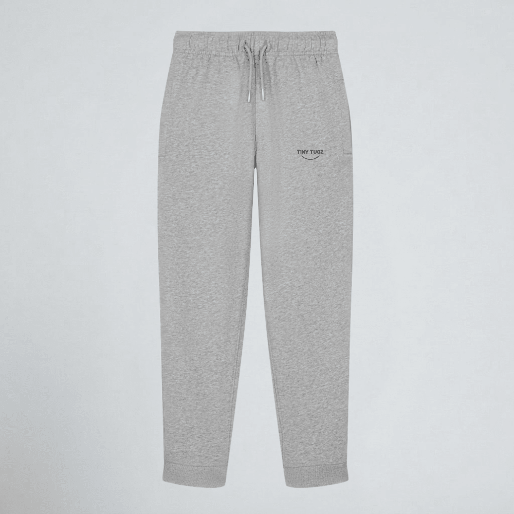 Tiny Tugz™ 100% Organic Cotton Kids Tracksuit – Stripe Logo – Grey - Tiny Tugz™