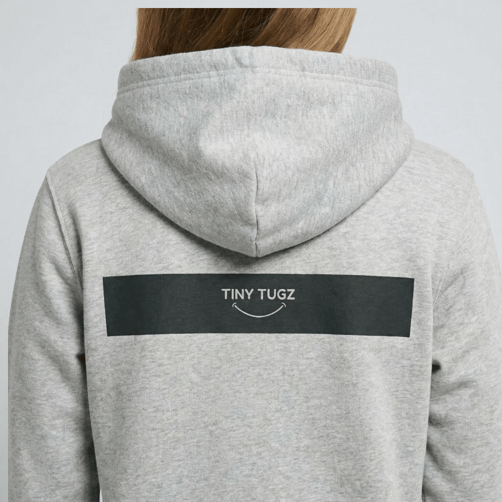 Tiny Tugz™ 100% Organic Cotton Kids Tracksuit – Stripe Logo – Grey - Tiny Tugz™