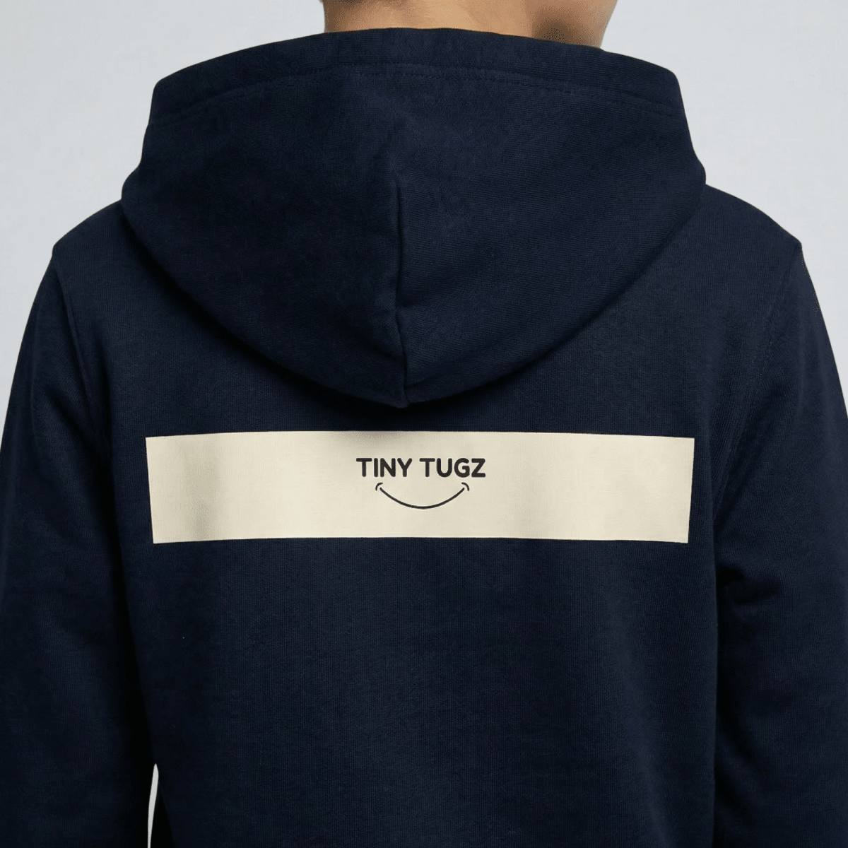 Tiny Tugz™ 100% Organic Cotton Kids Tracksuit – Stripe Logo – Navy - Tiny Tugz™