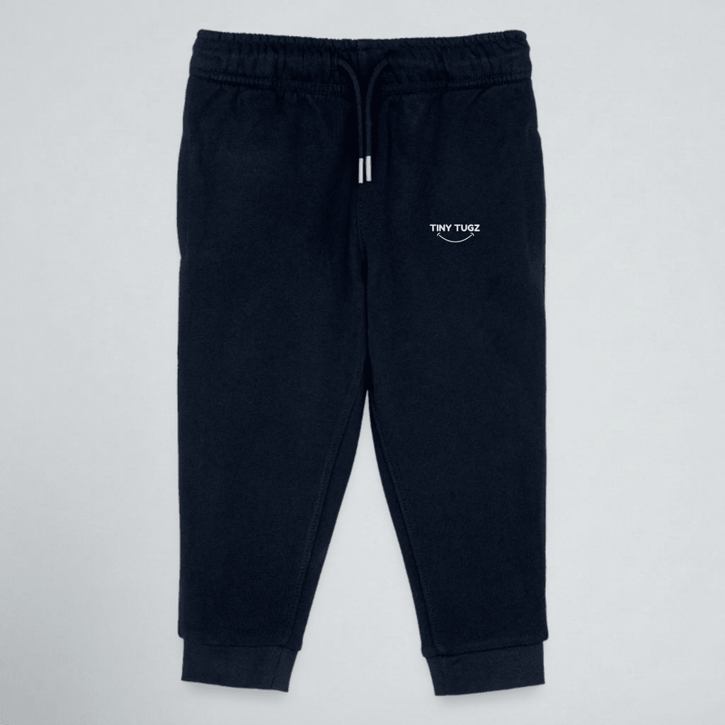 Tiny Tugz™ 100% Organic Cotton Kids Tracksuit – Stripe Logo – Navy - Tiny Tugz™