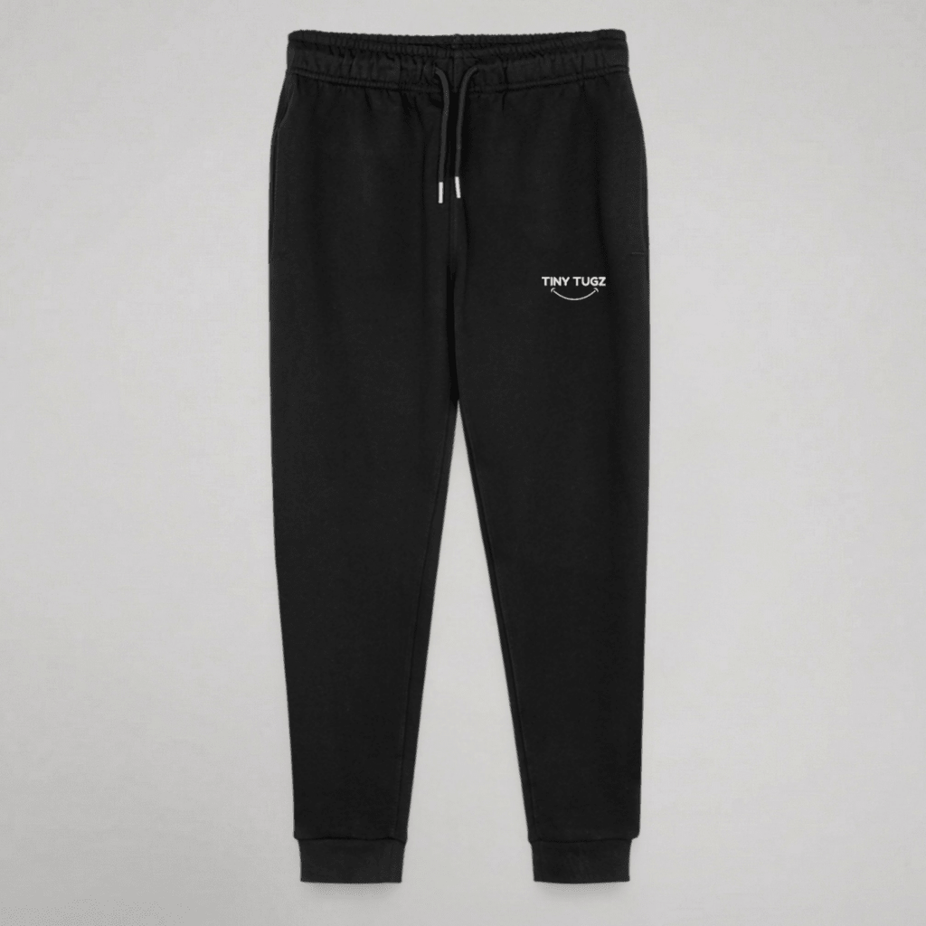 Tiny Tugz™ 100% Organic Cotton Teen Tracksuit – Stripe Logo – Black - Tiny Tugz™