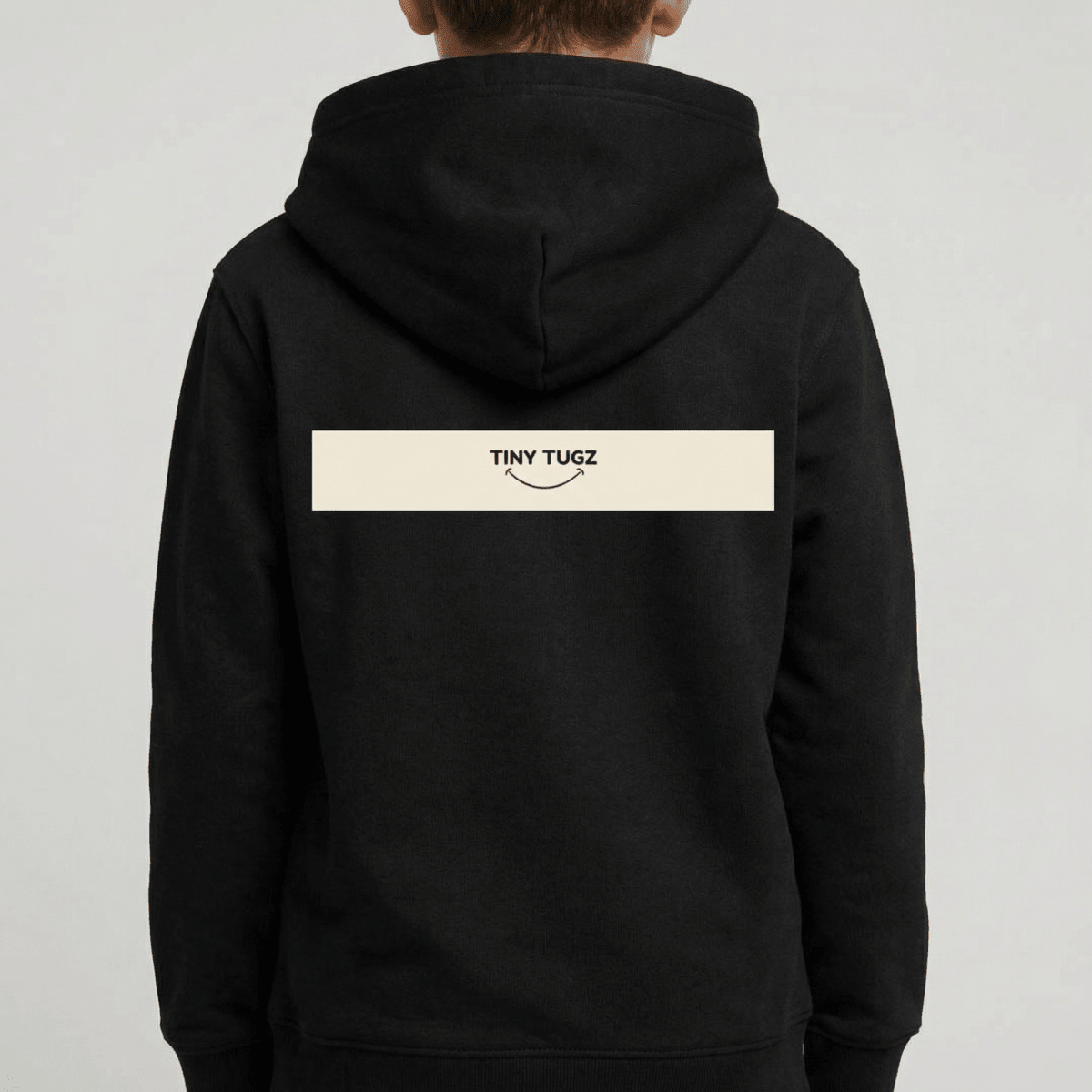 Tiny Tugz™ 100% Organic Cotton Teen Tracksuit – Stripe Logo – Black - Tiny Tugz™