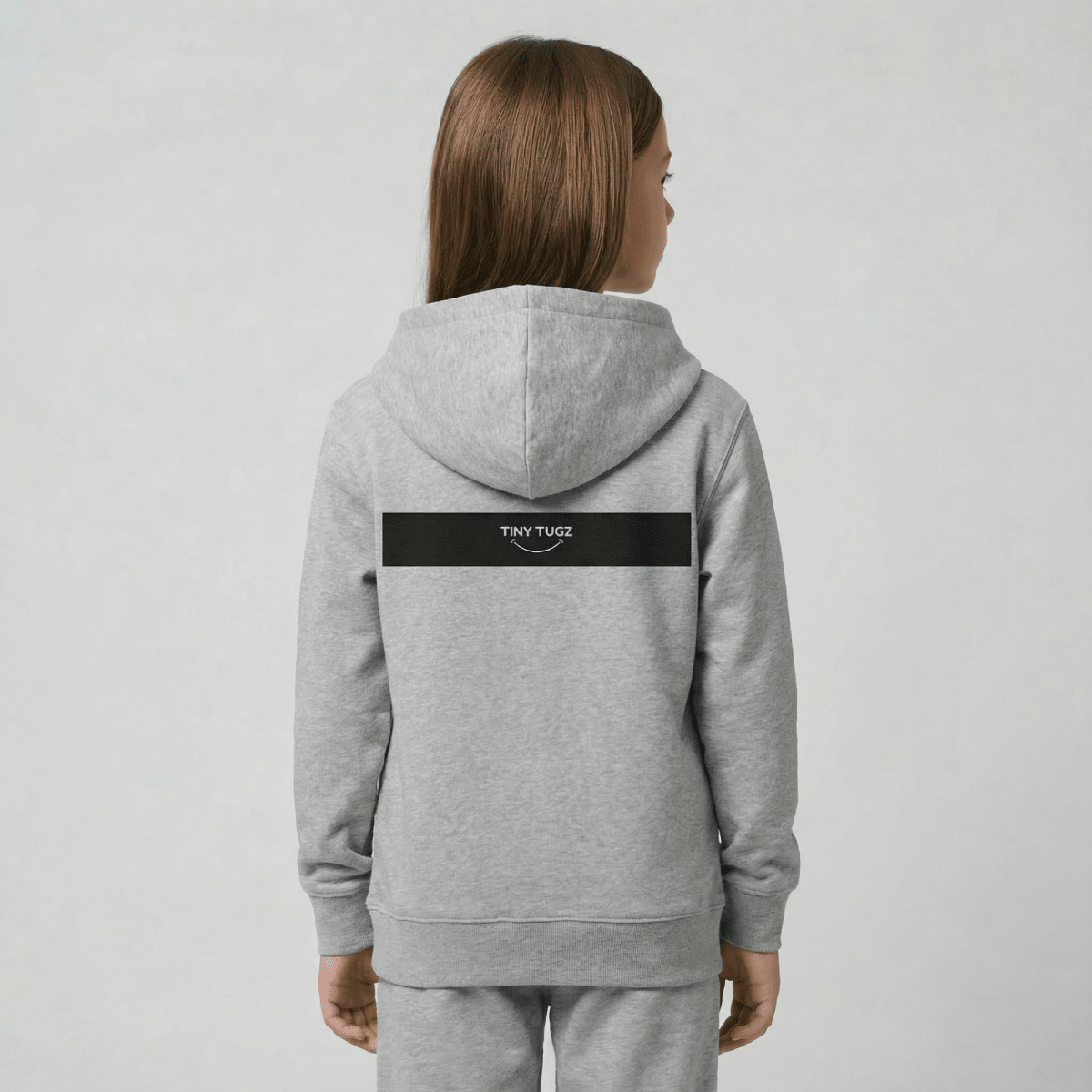Tiny Tugz™ 100% Organic Cotton Teen Tracksuit – Stripe Logo – Grey - Tiny Tugz™