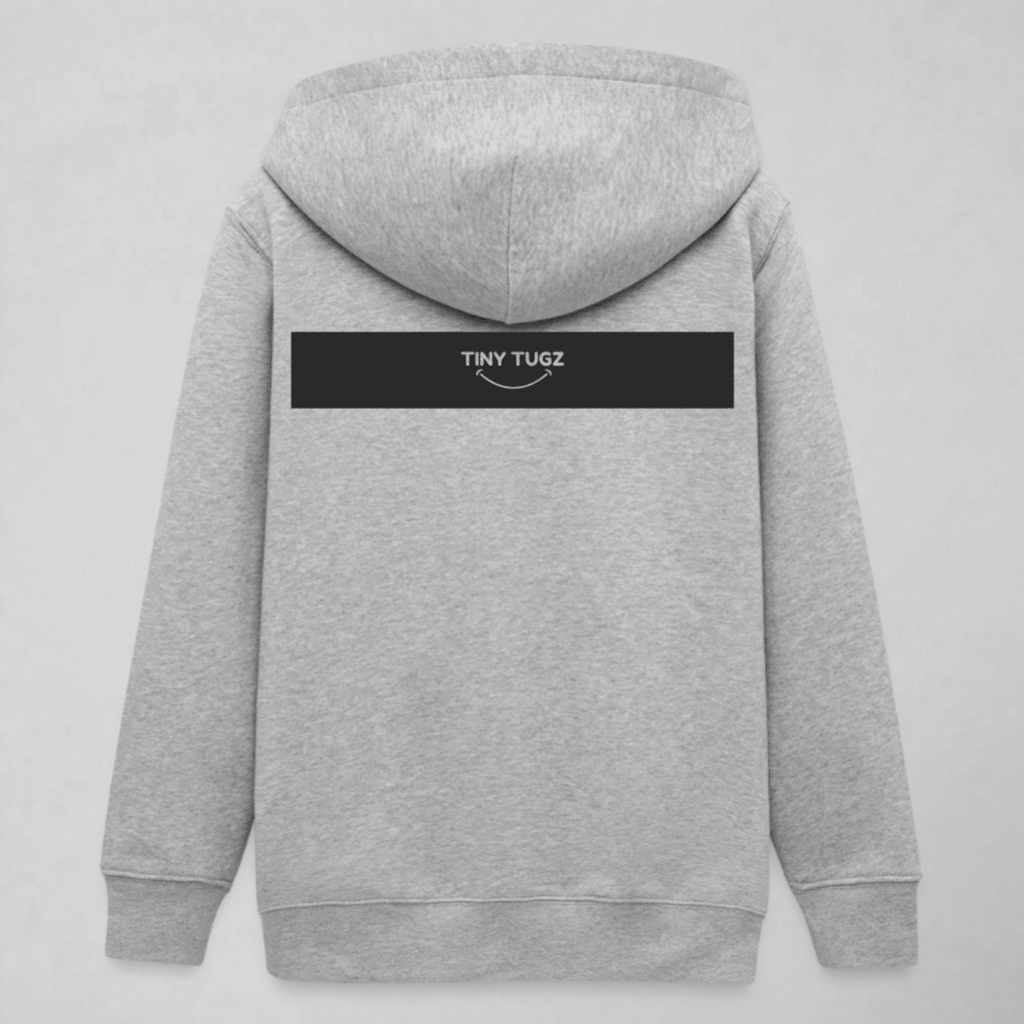 Tiny Tugz™ 100% Organic Cotton Teen Tracksuit – Stripe Logo – Grey - Tiny Tugz™