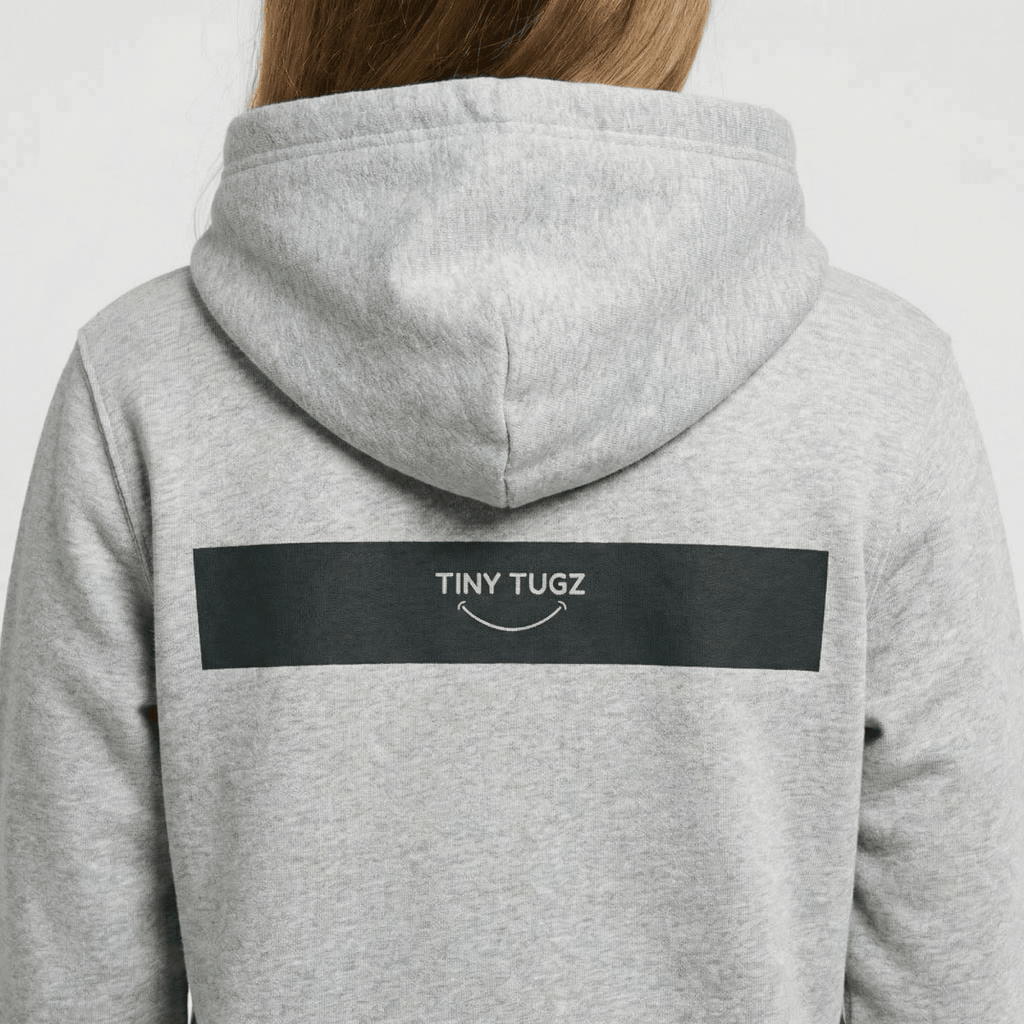 Tiny Tugz™ 100% Organic Cotton Teen Tracksuit – Stripe Logo – Grey - Tiny Tugz™