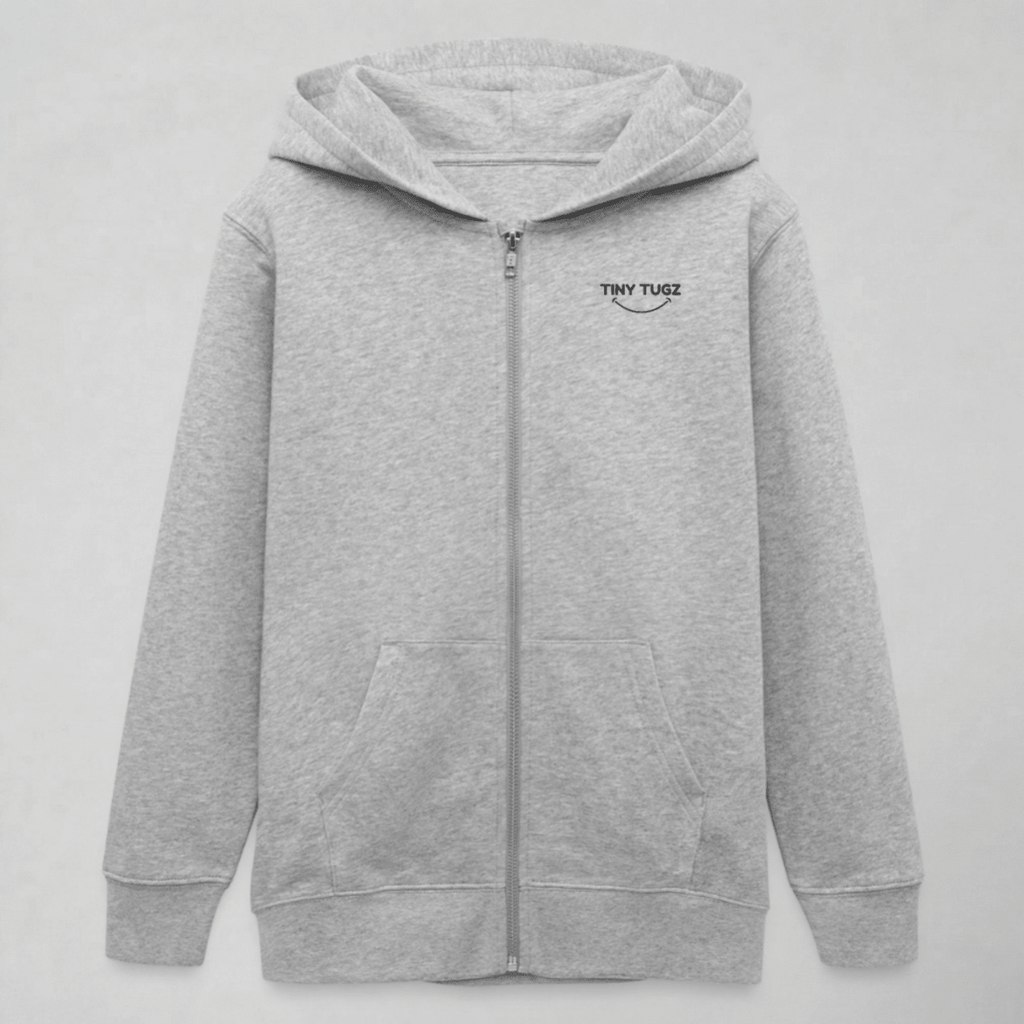 Tiny Tugz™ 100% Organic Cotton Teen Tracksuit – Stripe Logo – Grey - Tiny Tugz™