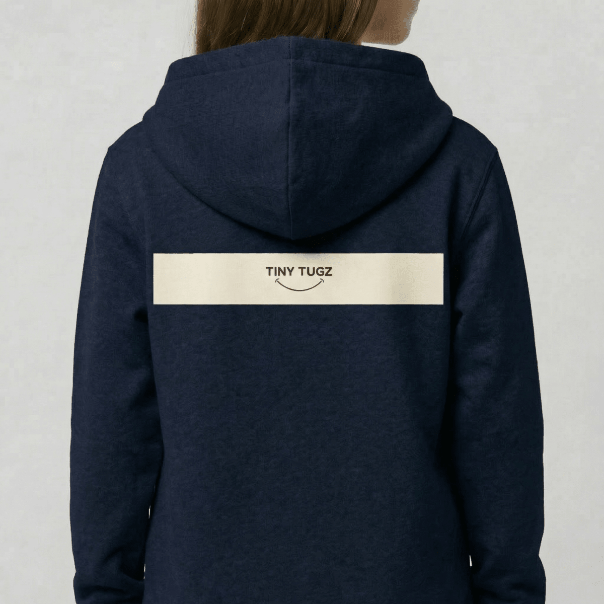 Tiny Tugz™ 100% Organic Cotton Teen Tracksuit – Stripe Logo – Navy - Tiny Tugz™