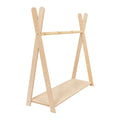 Tipi Clothing Rack for Kids - Wooden, with Shoe Shelf, Large (Natural Wood) - Tiny Tugz™