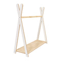 Tipi Clothing Rack for Kids - Wooden, with Shoe Shelf, Large (White) - Tiny Tugz™