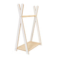 Tipi Clothing Rack for Kids - Wooden, with Shoe Shelf, Small (White) - Tiny Tugz™