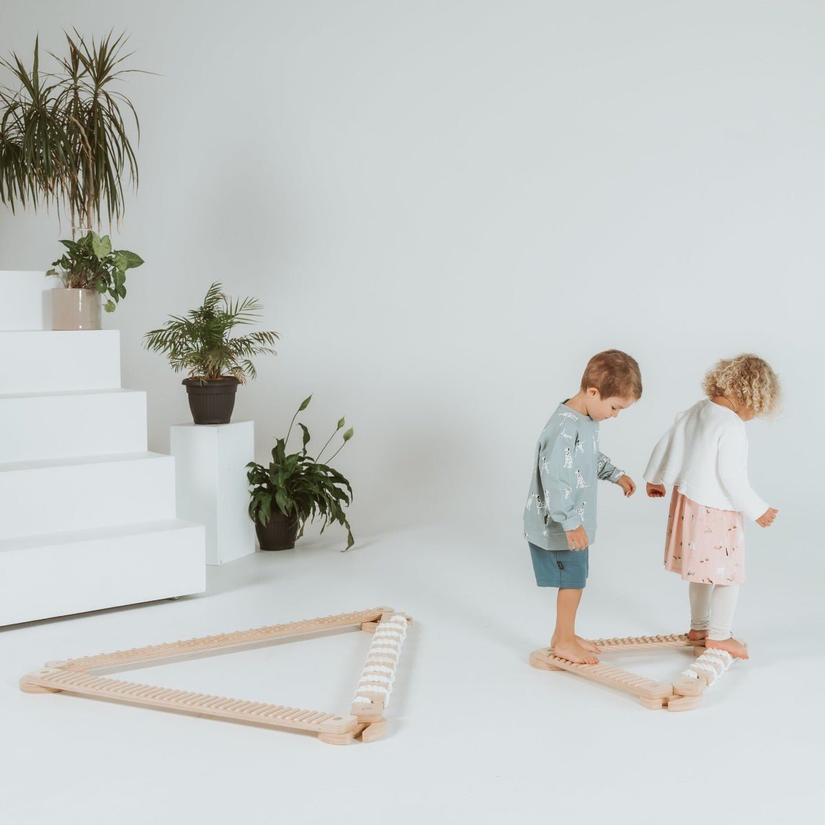 TipiToo® Large Balance Beam Set - 3 x 115 cm - White Rope - Tiny Tugz™