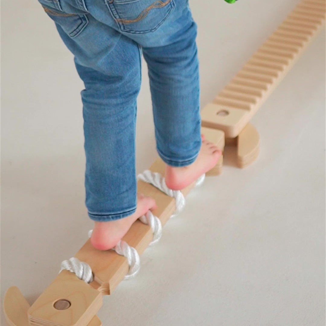 TipiToo® Large Balance Beam Set - 3 x 115 cm - White Rope - Tiny Tugz™