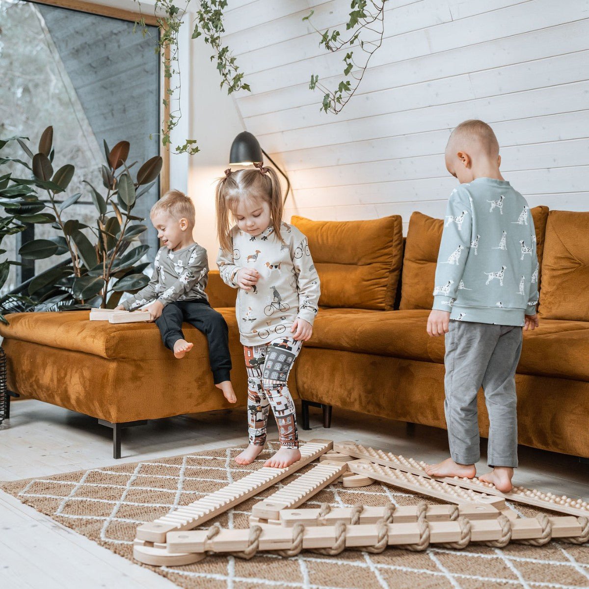 TipiToo® Small Balance Beam Set - 3 x 58 cm - Jute Rope - Tiny Tugz™