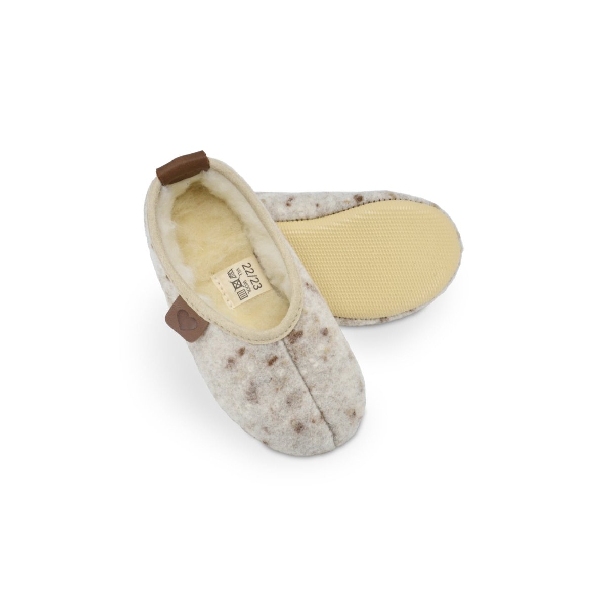 Toddler & Kids Natural Felt & Wool Slippers (Põnni) - Tiny Tugz™