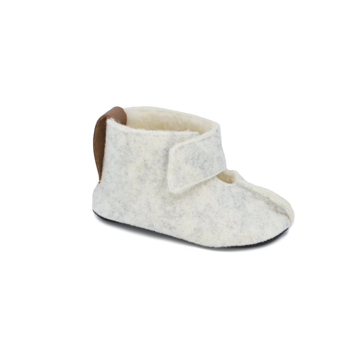 Toddlers & Kids Natural Felt & Wool Slippers (White) - Tiny Tugz™