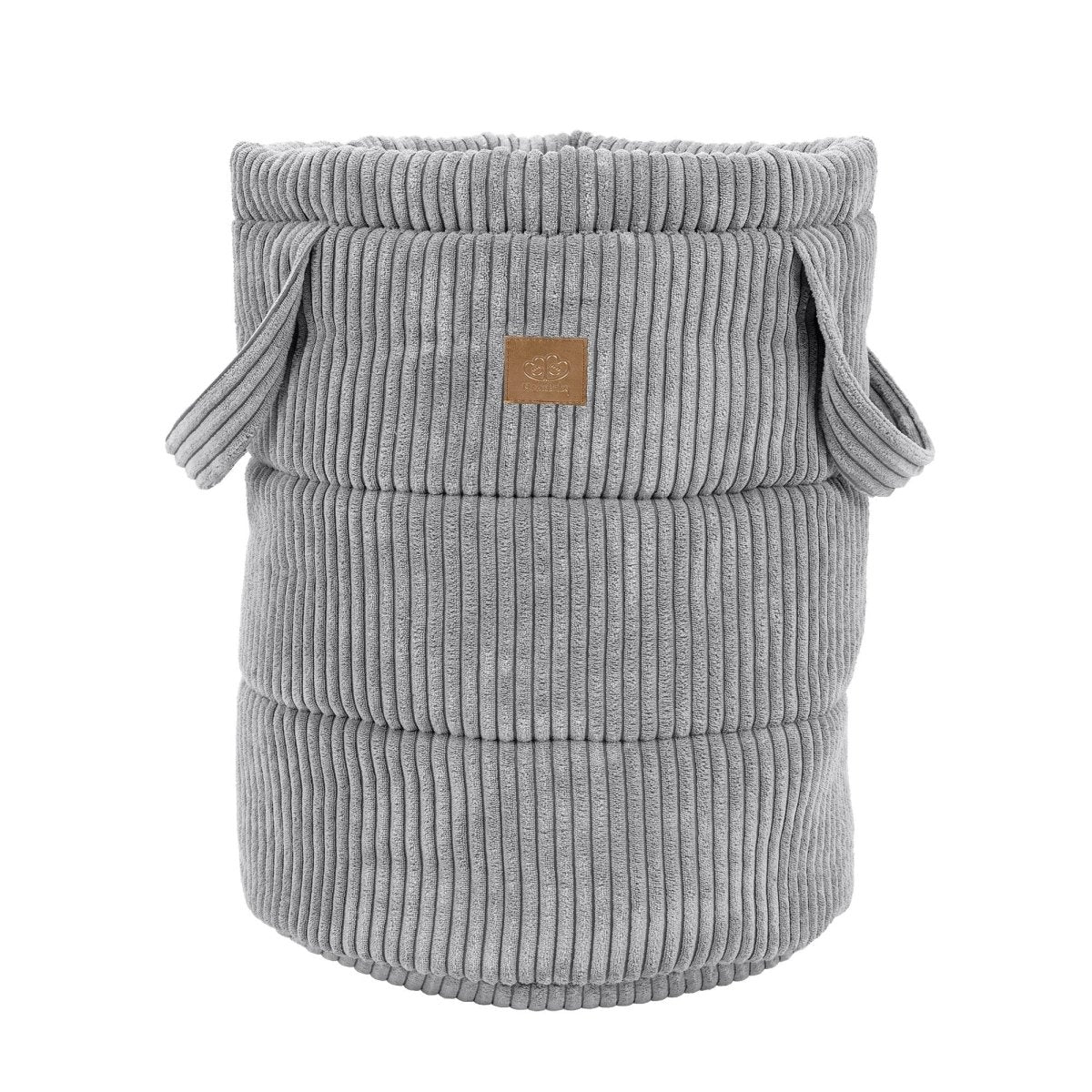 Toy Storage Basket - Corduroy, 39 x 50 cm, with Handles (Grey) - Tiny Tugz™