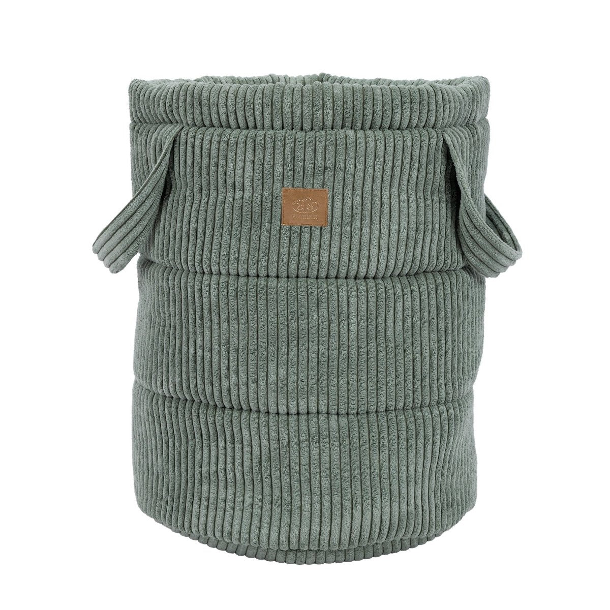 Toy Storage Basket - Corduroy, 39 x 50 cm, with Handles (Olive Green) - Tiny Tugz™