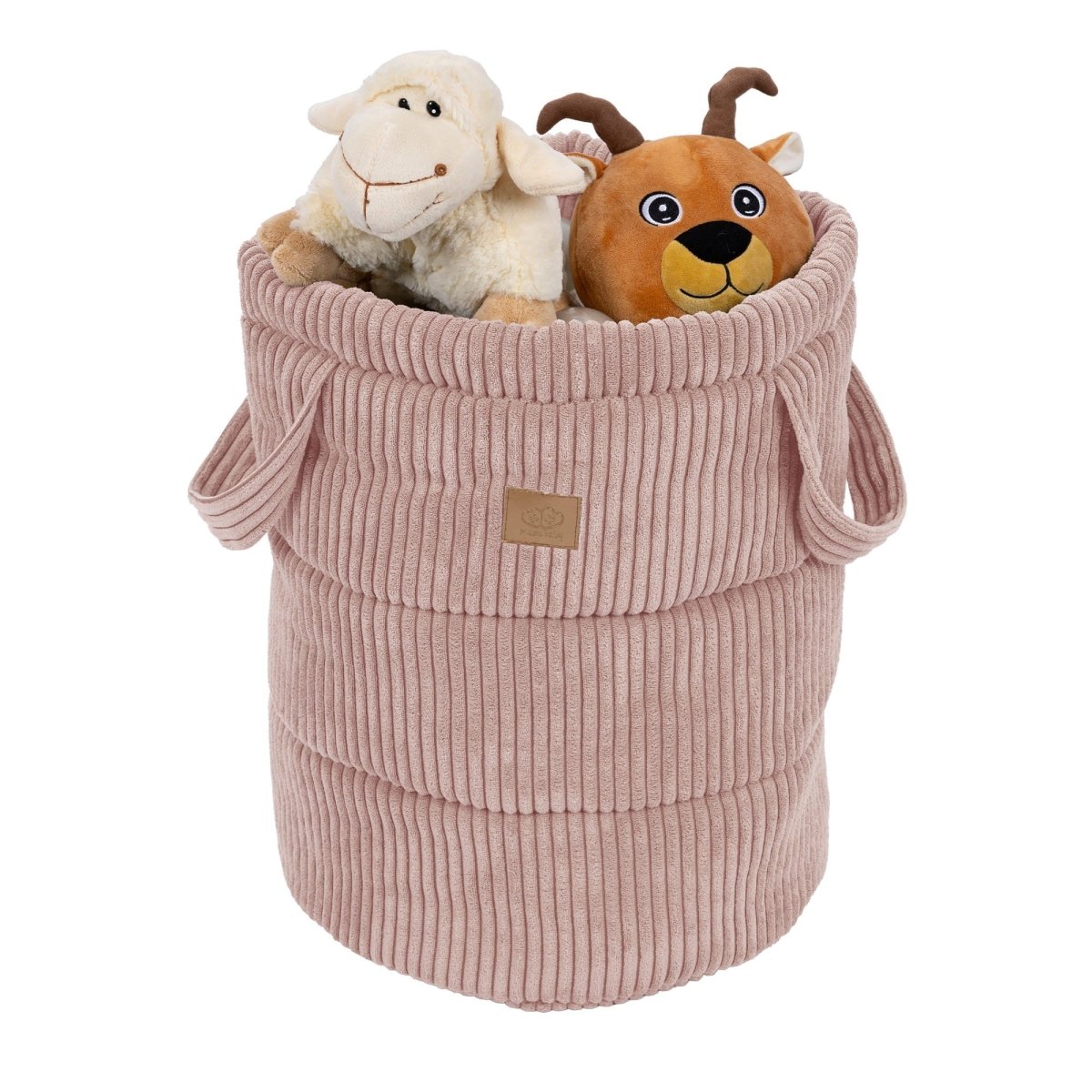 Toy Storage Basket - Corduroy, 39 x 50 cm, with Handles (Powder Pink) - Tiny Tugz™