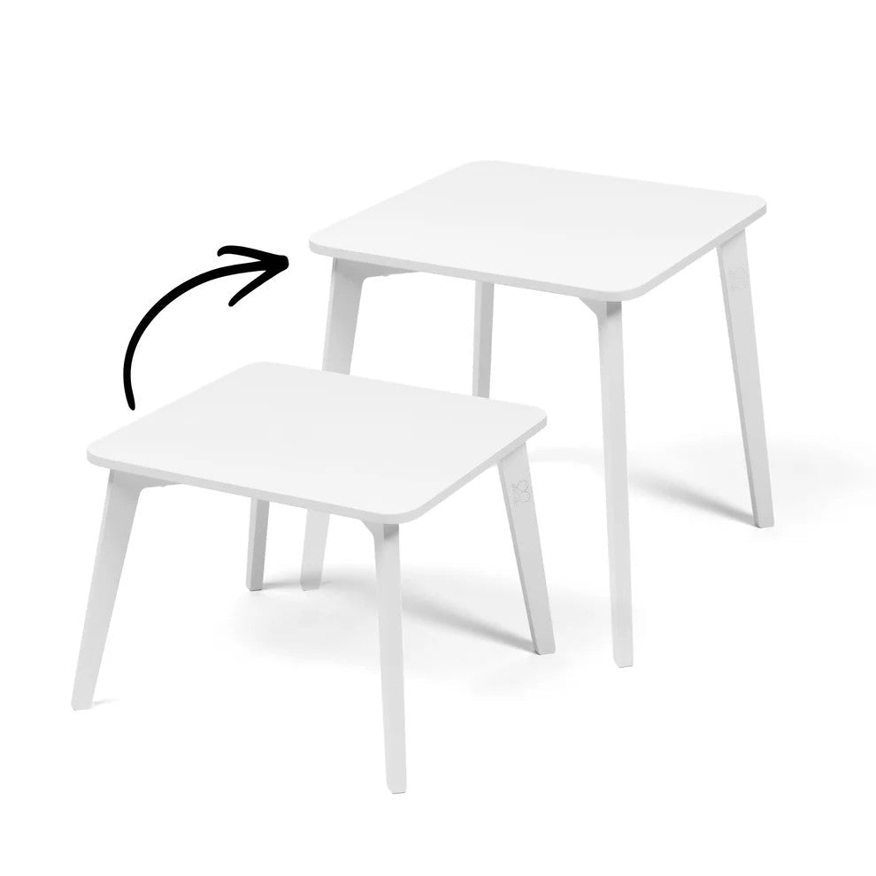 TULLA Montessori Kids Table - Interchangeable Legs - White - Tiny Tugz™
