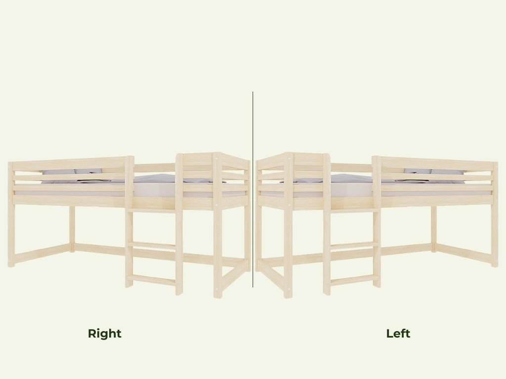 TULY Low Loft Bed 90x200 with Ladder - Solid Spruce - Tiny Tugz™