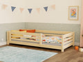 TULY Low Montessori Bed with Safety Rail - 120/140 cm - Solid Spruce - Tiny Tugz™