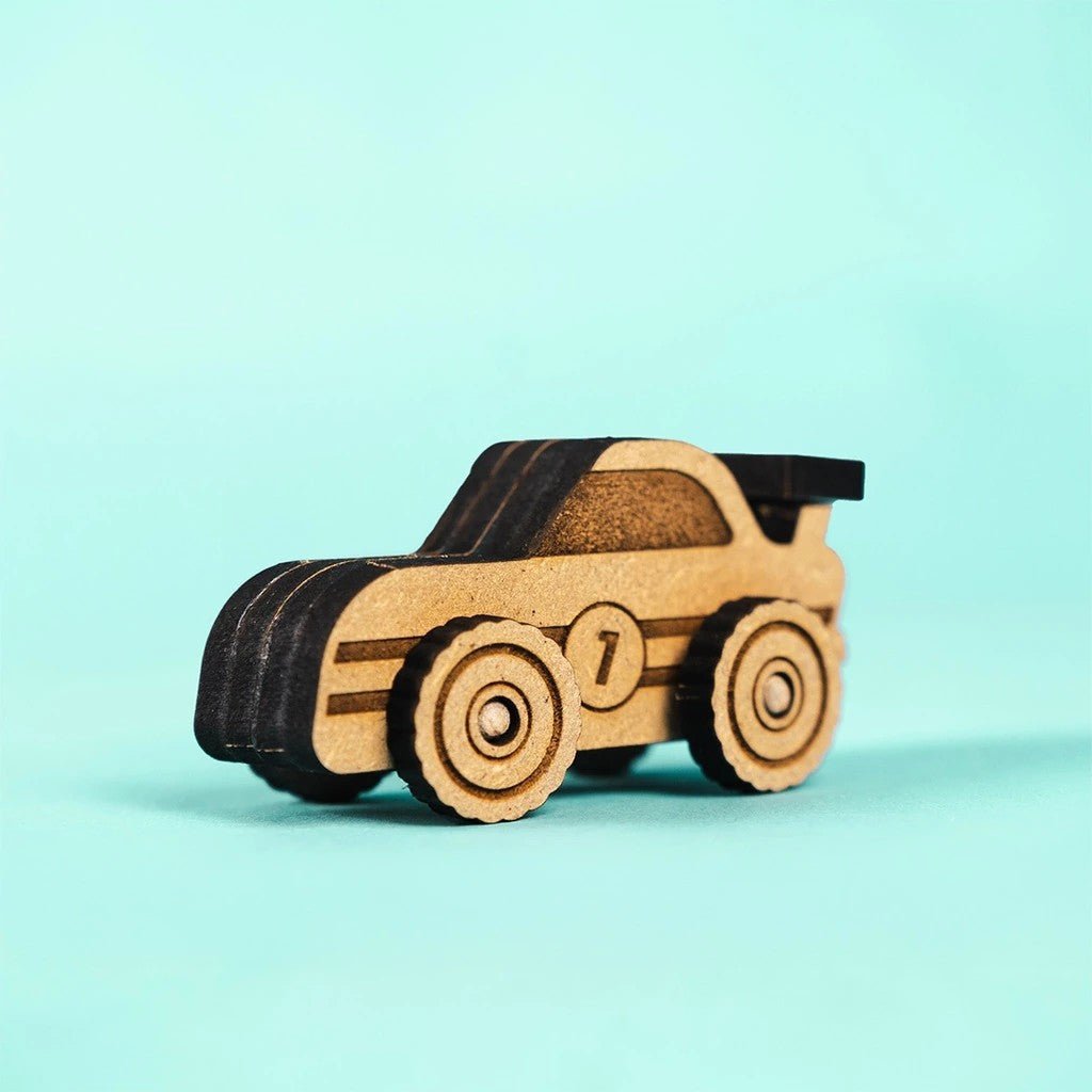 Turbo Racer - Colour-Your-Own Wooden Race Car - Tiny Tugz™
