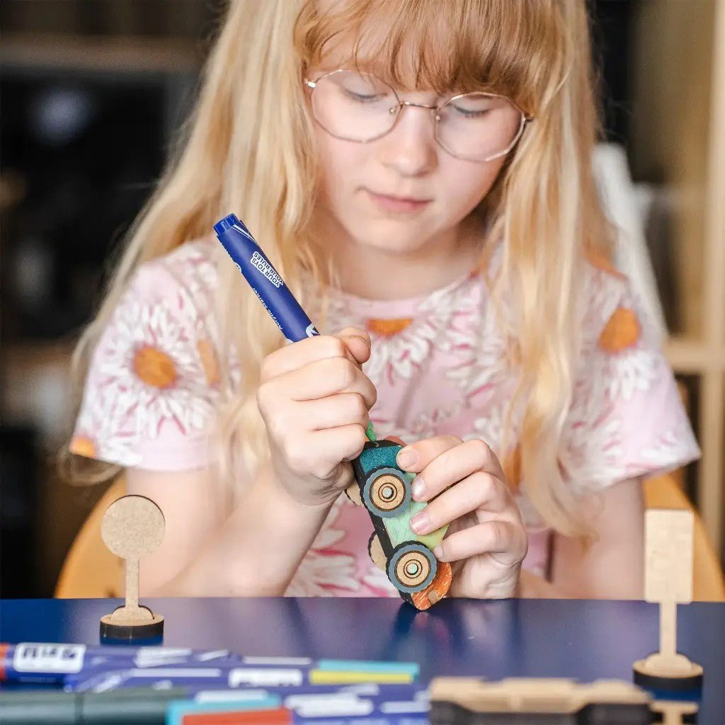 Turbo Racer - Colour-Your-Own Wooden Race Car - Tiny Tugz™