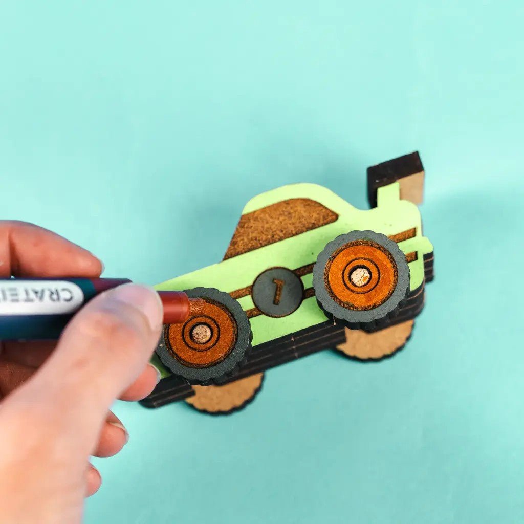 Turbo Racer - Colour-Your-Own Wooden Race Car - Tiny Tugz™
