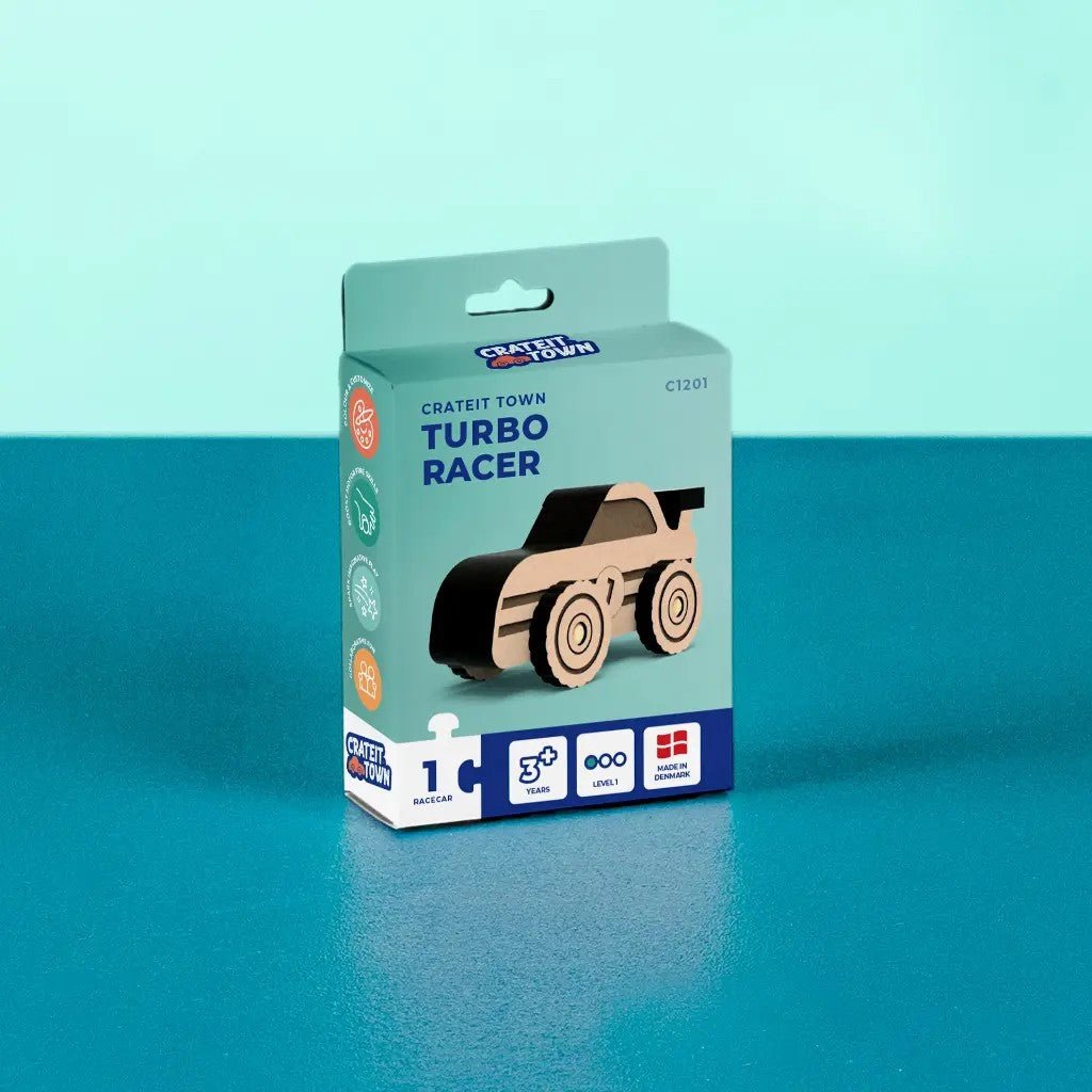 Turbo Racer - Colour-Your-Own Wooden Race Car - Tiny Tugz™