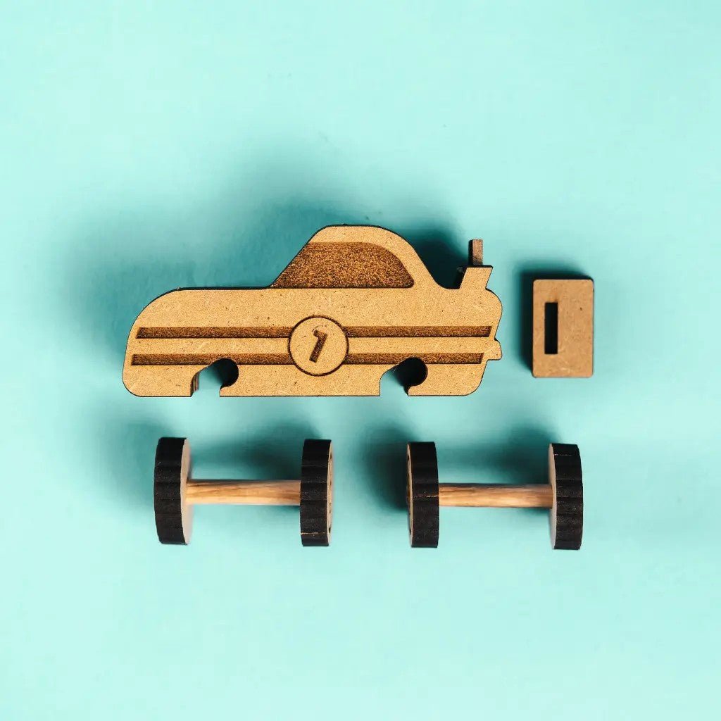 Turbo Racer - Colour-Your-Own Wooden Race Car - Tiny Tugz™